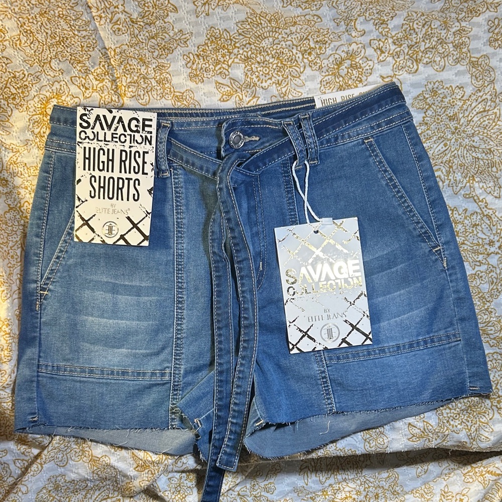 Savage Collection High Waist Denim Shorts